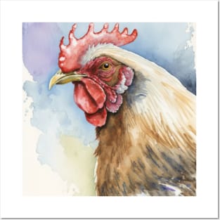 Water colour hen Posters and Art